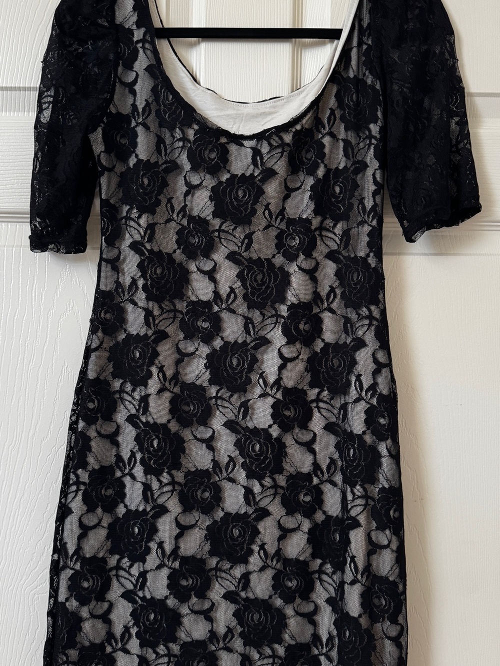 Girls Black Lace Overlay Dress